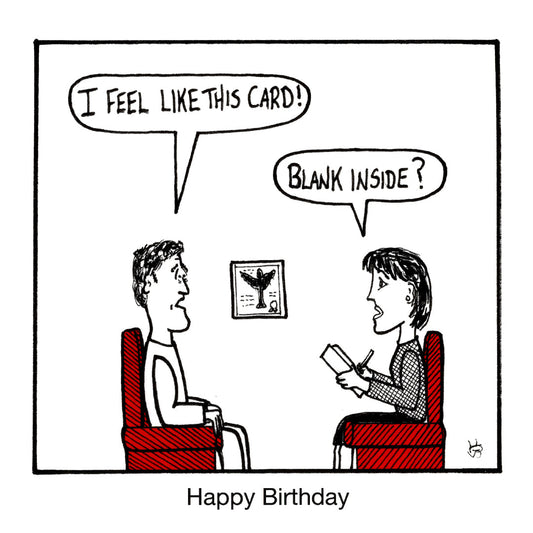 Birthday - Blank Inside funny birthday greeting card front design by comedian Stewart Francis