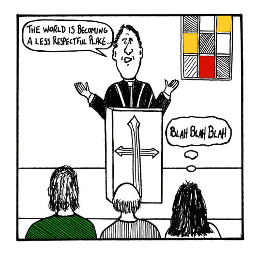 Blah Blah Blah funny occasion greeting card front design by comedian Stewart Francis