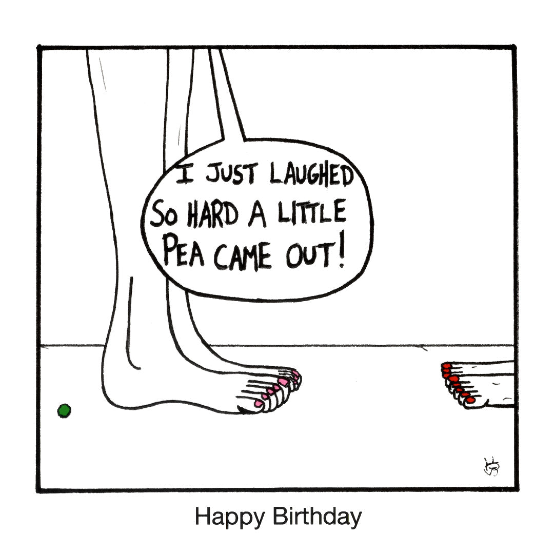 Birthday - Little Pea funny birthday greeting card front design by comedian Stewart Francis