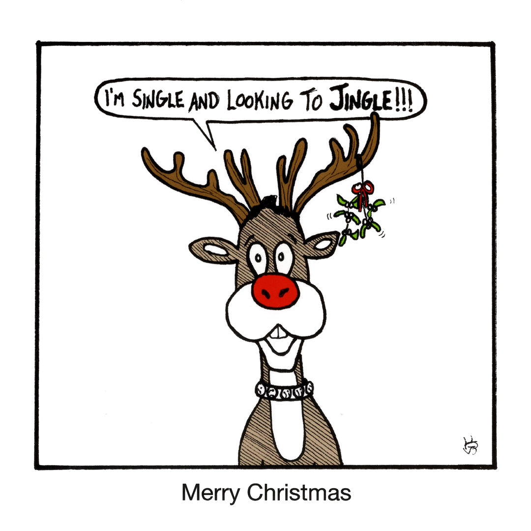 Christmas - Single Jingle funny christmas greeting card front design by comedian Stewart Francis