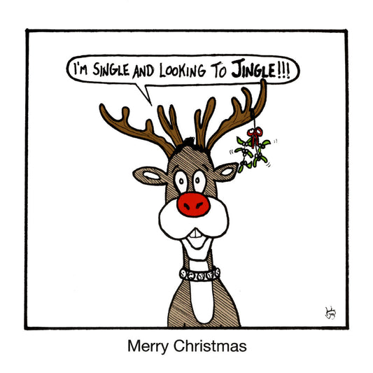 Christmas - Single Jingle funny christmas greeting card front design by comedian Stewart Francis