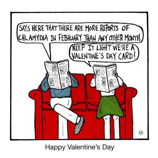 Valentine's - Keep it Light funny valentine's greeting card front design by comedian Stewart Francis